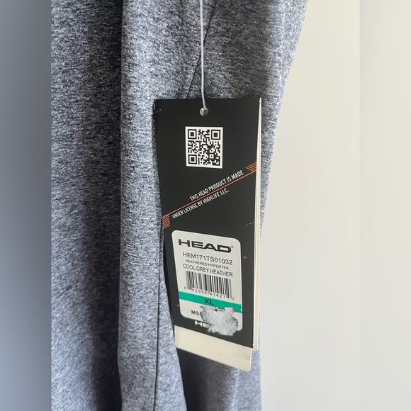 NWT HEAD Men Heather Gray Hypertek Dri-Motion T Shirt Crew Neck Reflective Sz XL - Picture 2 of 12